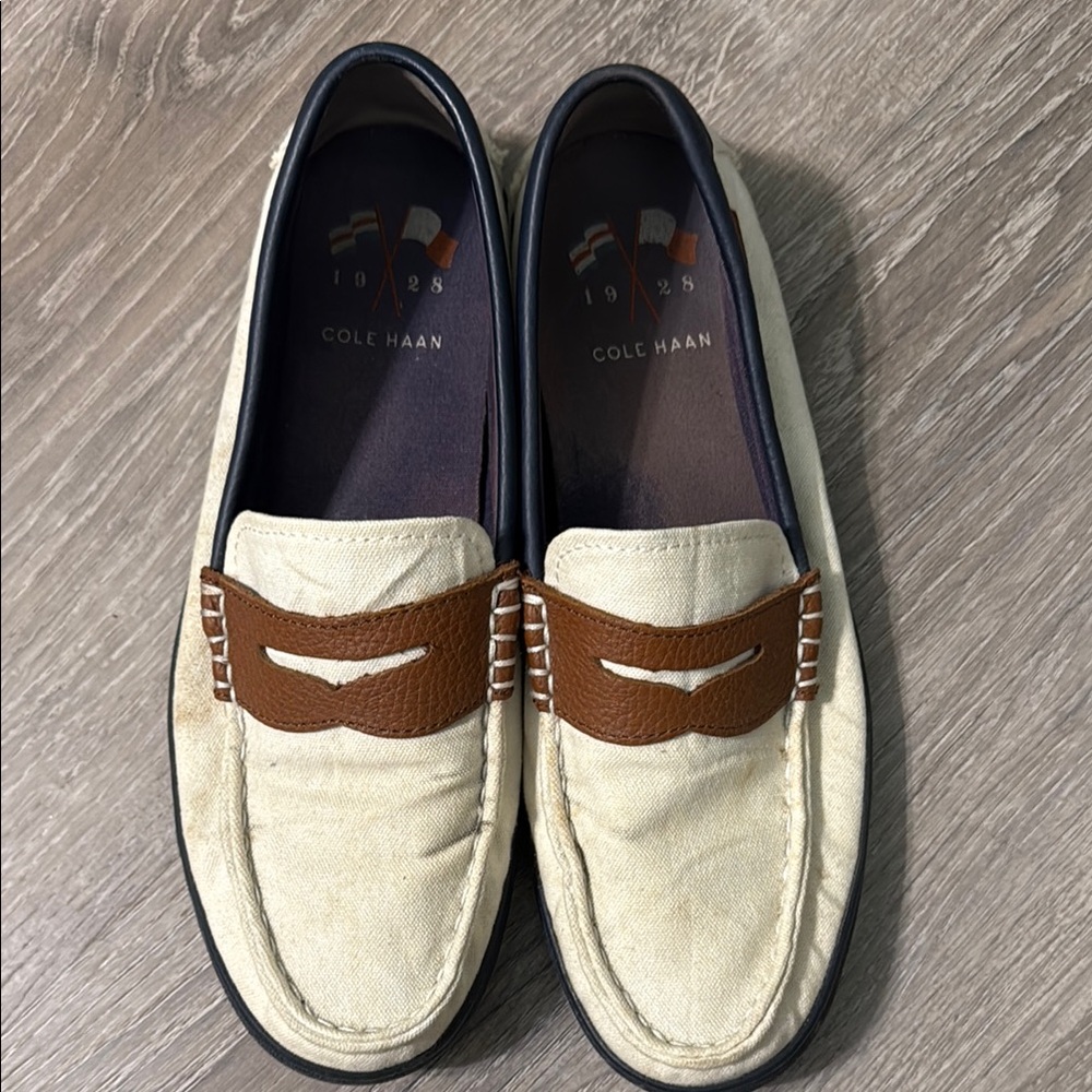 Cole Haan Men's Cream and Brown Loafers